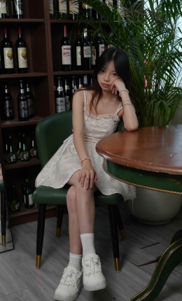 【青柠摄影】291期：婉宝-白袜/素甲素材、吊带连衣裙、裸足