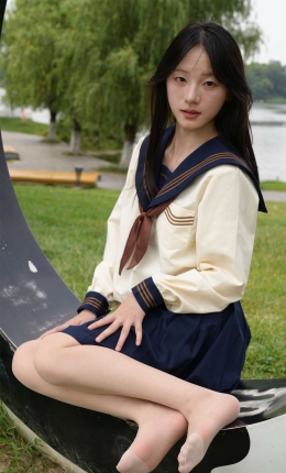 【青柠摄影】066期：阿慌（无裸足）JK公园素材、肉丝袜+白袜重穿