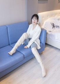 [袜啵啵] 050期：小甜豆-高跟长靴 白棉袜 裸足 [192P/1V/8.38G]