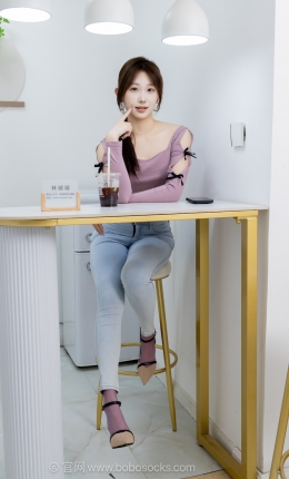 【袜啵啵】705期：香菜-高跟鞋、薄紫丝（脚尖透明款）、牛仔裤裤里丝