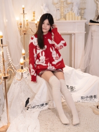 [甜予摄影] 058期：小熊-板鞋、过膝白棉袜、过膝薄白丝