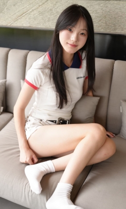 【青柠摄影】094期：阿慌-白袜/亮钻指甲油素材、粉色悠闲鞋、裸足