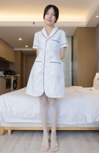 [袜啵啵] 206期：小甜豆-绑带凉鞋 白丝大腿袜 小护士服 [142P/1V/5.78GB]