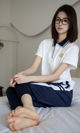 【足愉心摄影】第87期：模特小瑶（搭配：校服、帆布鞋、白色棉袜、裸足）