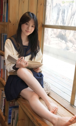 【青柠摄影】034期：阿慌-长袖JK看书素材、白袜+黑丝袜